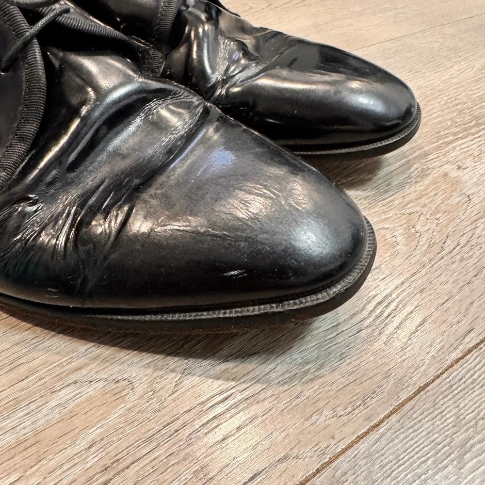 Pronto Uomo Men's Black Patent Leather Oxford‎ Dress Shoes Size 13 M Tuxedo